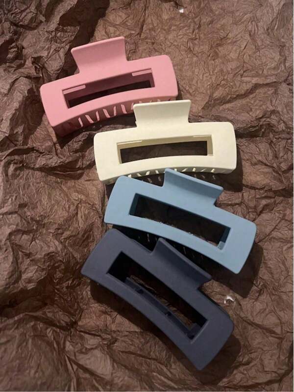 1/12pcs Women Geometric ABS Plastic Hair Clips, 4.1 Inches, Hair Claws, Hair Barrettes, Suitable For Adults, Students, Occasions, Parties, Office, Dorm, Strong Grip, Anti-Slip, Fit For Thick & Thin Hair Fashion Hair Accessories Beauty Claw Clips