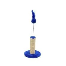 Mini Cat Scratching Post In Beige Sisal And Ball Spring - Yellow - View 10