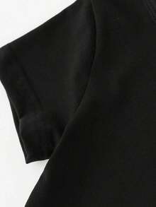Camiseta básica de manga corta y cuello redondo para hombre con gráfico minimalista y creativo de un lindo capibara - Negro 5 - Ver 4