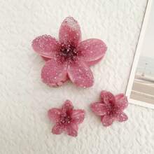 1pc Ombre Rhinestone Purple Lily Flower Gradient Hair Claw Accessory Fashion Hair Accessories Flower Claw Clips Casual Hair Claw Fall Winter Hair Clip For Vacation Outfits Woman