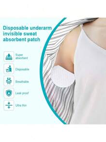 20/50pcs Sports Sweat Patch Ultra-Thin Breathable Invisible Sweat Pads, Unisex Disposable Underarm Pads, Comfortable Odorless Sweat Free Underarm Protection Sweat Pads, Anti Sweatshirt Stickers (4.72*3.54 Inches)