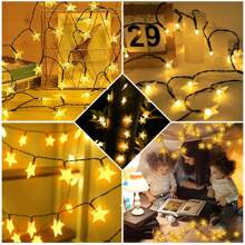 1 Set 100 LED Solar Powered Fairy Lights With 600mAh Rechargeable Battery, Metal & Plastic, Suitable For Wedding, Birthday, Anniversary, Graduation Ceremony Decoration, Mother's Day, Camping, Thanksgiving, Valentine's Day & Multi-Purpose Holiday Lighting