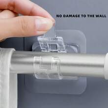 多功能粘性窗帘杆支架，张力窗帘杆粘性挂钩，免钻窗帘杆支架，窗帘杆夹窗帘家居装饰房间装饰