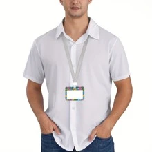 1 Stück beidseitig bedruckter Foto-Ausweishalter mit Lanyard, langanhaltend, wasserdicht, aus stabilem ABS-Material, geeignet für Paare, Krankenschwestern, Lehrer, Studenten, Büropersonal, medizinisches Personal - ideales Urlaubsgeschenk