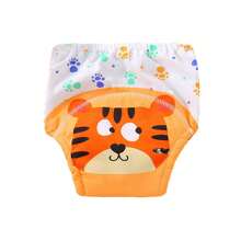 4 Stück dünne positionierte Tierdruck Baby Jungen/Mädchen Trainingshosen, weich & bequeme wiederverwendbare Stoffwindeln, unverzichtbares Geschenk für Babys