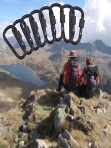 2 jeux, 5 jeux et 10 jeux de boucles de sac à dos en alliage d'aluminium de type D, de haute qualité, verrouillables. Porte-clés en métal, crochets à ressort, convenant pour le camping, les voyages, la randonnée, la pêche et la dérive en extérieur.