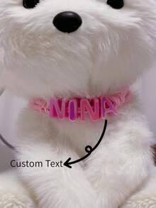 1 件定制水晶宠物名字项链，狗/猫糖果色项圈，DIY 宠物配饰，夏季闪亮珍珠表面 - 可调节编织绳项圈适合小型、中型和大型犬，宠物礼物 - 彩色 - 查看 12