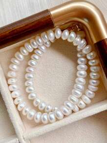 1 peça elegante colar com pingente de ábaco auspicioso de pérolas naturais, pérolas naturais, moda de alta qualidade, versátil, presente de férias para mulheres