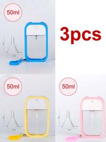1 Set mit 4 praktischen 50ml Karten-Sprühflaschen, mit Silikonabdeckung, Haken, Trichter, kleine Alkohol-Handdesinfektionsspray-Flasche, eigenständige Parfümflasche, Gesichtswasser, Mückenschutz-Desinfektionsflasche, tragbare Parfümsprühflasche, ultrafeiner vernebelter Gesichtswasser-Zerstäuber, Sprühflasche, kleine Alkohol-Desinfektionssprühflasche