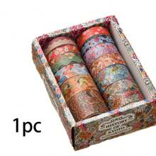 1 Box/12Rolls Handmade Decorative Tape Series - Kyoto Style, Mixed Styles Suitable For Scrapbooking, Gift Wrapping, DIY Crafts