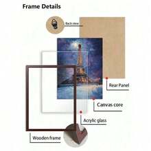 3 幅带框抽象水彩画帆布海报，现代家居装饰墙艺术画，适合客厅 - 紅白色 - 查看 6