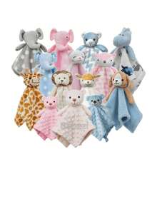 Hypoallergenic Baby Blanket Soft Plush Assorted  Animals - Immediate Shipping - Màu Hồng Tươi - Xem 2