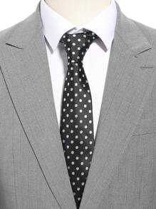 1pc Men's Casual Polka Dot Pattern Necktie, Minimalist Style Suitable For Suits, Work, Parties, Outings, And Travel