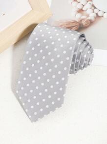 1pc Men's Casual Polka Dot Pattern Necktie, Minimalist Style Suitable For Suits, Work, Parties, Outings, And Travel