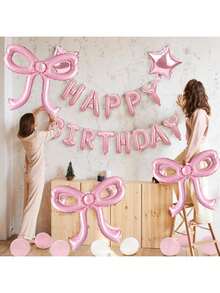 Rosa/Schwarze Schleifen Ballons, Schleifen Party Dekoration für Mädchen und Frauen, rosa Schleife Geburtstagsdekoration, riesige Folie Ballon für Baby-Shower, Braut Verlobung Hochzeit Dekoration, JunggesellinnenAbschied Party Zubehör