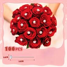 100/200/300 szt. 1,5-calowych kryształowych szpilek do bukietów, plastikowe proste szpilki do bukietów kwiatowych, odpowiednie do dekoracji ślubnych, kwiatowych, imprezowych, biżuterii, DIY, akcesoriów do włosów i szycia, szpilki pozycjonujące - Wielokolorowe - Zobacz 5