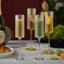 16pcs Crystal Champagne Glasses, Classic Wine Glasses, Suitable For Wedding, Outdoor Party, Anniversary, Christmas, Baking Events