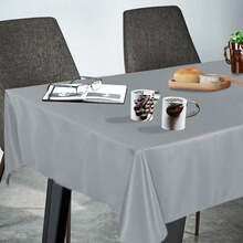 Rectangle Tablecloth 60x120 Inch Tablecloth Stain And Wrinkle Resistant Washable Polyester Table Cloth, Decorative Fabric Table Cover For Dining Table, Buffet Parties And Camping Silver - Silver - View 5