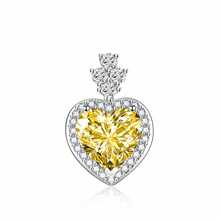 Colar com Pingente de Coração em Prata Esterlina com Zircônia Colorida, Cor de Diamante Rosa, Joia, Acessórios de Estilo Feminino, Presente do Dia das Mães