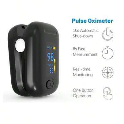 Home Use Fingertip Pulse Oximeter, Fingertip Blood Oxygen Saturation Monitor, Heart Rate Pulse Oximeter