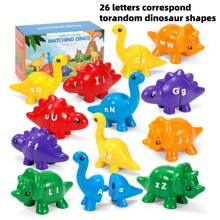 26 Stücke Dinosaurier Buchstaben Zuordnungsspiel Lernspielzeug, Farberkennung und Sortieren für Vorschule Montessori Lernspielzeug