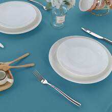 Rectangle Tablecloth 54x120 Inch Tablecloth Stain And Wrinkle Resistant Washable Polyester Table Cloth, Decorative Fabric Table Cover For Dining Table, Buffet Parties And Camping Teal - 水鴨藍 - 查看 6