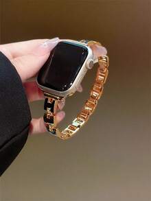 夏季新款表带，兼容 38/40/41/42/44/45/46/49 毫米表盘，兼容 Ultra/S10/9/8/7/6/5/4/3/2/1 - 黑金 - 查看 3