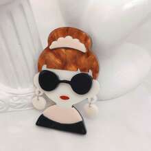 1pc Cute & 2D Flat Brooch Scarf Clip, Modern Minimalist & Vintage Style, Sweet Accessory Gift School Office Accessories Shirts Jacket Jewelry Christmas Halloween Clothes Pin Funny Teacher Gifts Costume Accessories Bag Charms