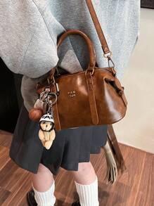 [Bolsa de Boliche Estilo Coreano] Bolsa de Boliche Estilo Coreano - Bolsa Vintage para Mulheres, Bolsa a Tiracolo Simples (Com e Sem Encantos)