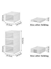 1 Stück zusammenklappbarer durchsichtiger Kunststoff Schuhaufbewahrungskasten, stapelbarer Schuhschrank Organizer für Zuhause, staubdicht