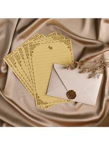 2个素色信封，复古多用途信封，办公信封，婚礼请柬，情书，贺卡，新年朋友礼物，文具，火漆印章 - 彩色 - 查看 5