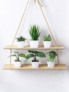 Nordic Minimalist Artificial Plants Set Of 6 With Ceramic Pots - Real Touch Faux Greenery For Desk/Shelf Decor, Low Maintenance Office & Home Styling (Ready-To-Display) - Multicolor - View 9