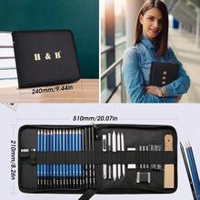 Sketching And Drawing Pencils Set-35pcs, Art Supplies Drawing Kit, Graphite Charcoal Professional Pencils Set,  Kids & Adults (35PCS) - Multicolor - View 9