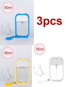1 Set mit 4 praktischen 50ml Karten-Sprühflaschen, mit Silikonabdeckung, Haken, Trichter, kleine Alkohol-Handdesinfektionsspray-Flasche, eigenständige Parfümflasche, Gesichtswasser, Mückenschutz-Desinfektionsflasche, tragbare Parfümsprühflasche, ultrafeiner vernebelter Gesichtswasser-Zerstäuber, Sprühflasche, kleine Alkohol-Desinfektionssprühflasche