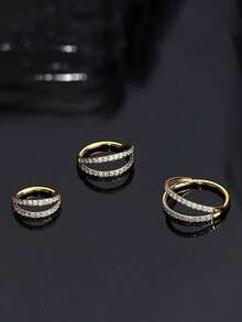 1pc Double Cartilage Nose Ring Stainless Steel Septum Ring Cochlear Piercing Jewelry Septum Ring Cartilage Earring Helix Tragus Gold Silver 18G 16G 8mm 10mm Women's Daily/Travel/Party/Dance Wear, Mother's Day, Valentine's Day, Christmas, Birthday Jewelry Gift - Double Cartilage Earrings - View 6