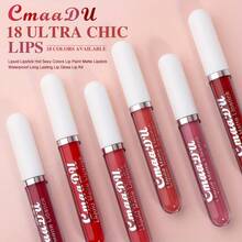 CmaaDu 6pcs Waterproof Liquid Lipstick Set - Nude, Dark Brown & Matte Red Shades | 24-Hour Long-Lasting Lip Gloss | Music Festival Ready | Suitable For All Skin Types - 彩色 - 查看 6