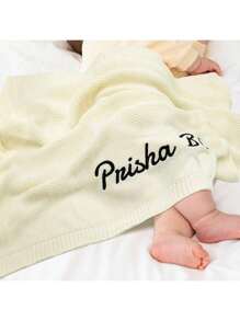 Manta bordada personalizada con nombre, manta de bebé personalizada, manta tejida con nombre personalizado en color, mantas de bebé personalizables para niñas/niños, regalos de cumpleaños para niños pequeños, regalos para baby shower, regalos para bebés niña, el primer regalo para su hijo, aniversario, artículos esenciales para bebés recién nacidos, regalos perfectos, amigos, familia, duradera, transpirable, ligera, lavable, divertida, linda, amor, suave, cómoda, elegante, simple, personalizada, única, regalos ideales para él, regalos ideales para ella, él, ella, novio, novia, papá, mamá, familia, amigos, para aniversarios, para el Día de la Madre, para cumpleaños, para el Día de San Valentín, para graduaciones, para el Día del Padre, para bodas, para inauguración de casa, sofá, cama, coche, sala de té, dormitorio, baño, sala de estar, comedor
