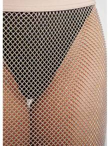 SANS SOUCI RHINESTONE MESH SKIRT  Plain    Party  Sexy    Polyester    Sheer  Rhinestone    SKIRT  Night Out  Holiday  Stage & Concert    ALL SEASON - 米色 - 查看 4