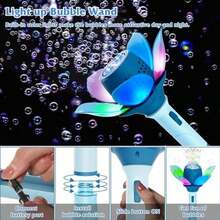 Panacare 花形泡泡棒，儿童电动泡泡机，含泡泡液/充电电池/灯，10000+泡泡户外玩具，儿童生日/派对/婚礼礼物 - 彩色 - 查看 8