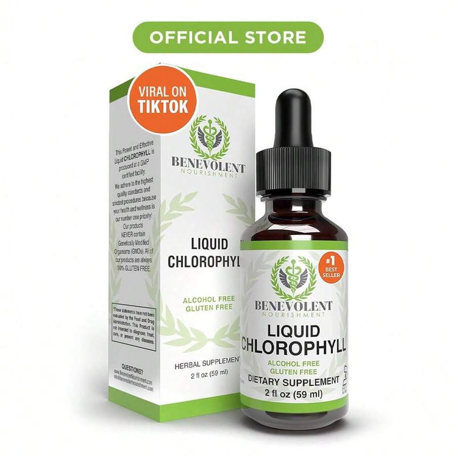 Liquid Chlorophyll Drops – 4-Month Supply For Detox & Gut Health - 1 - Xem 1