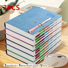 3pcs 2026 Daily Planner And Calendar Notebook - 320 Pages, Time Management & 365 Days To-Do List, 8 Vivid Colors (Pink, Red, Green, Blue, Purple, Light Blue, Navy Blue, Turquoise), Perfect New Year Gift For Teenagers! Task Organizer | Modern Planner | Durable Notepad, Calendar Planning School Supplies, Back To School