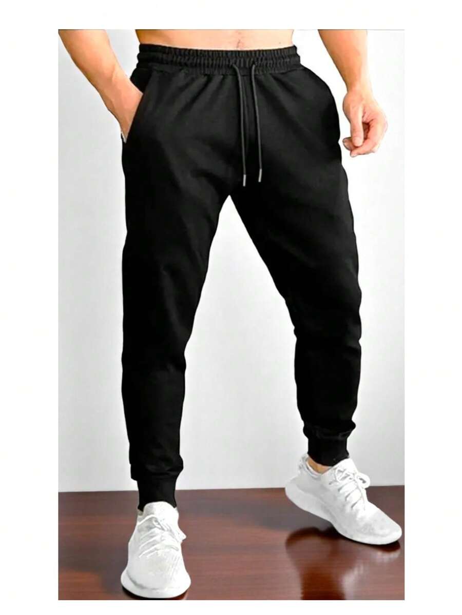 PANTALON PANTS CASUAL PARA USO DIARIO O EJERCICIO CON BOLSAS COMODO - Negro - Ver 1