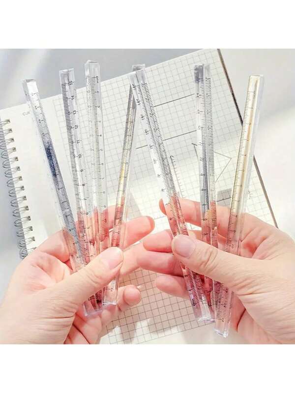 Rainbow Refraction Transparent Triangular Ruler - High Precision Plastic Drawing Ruler With Clear Scale, 15cm - Easy To Read Dual Scale, Versatile Measuring Tool For Students And Craftsmen For Students, Architects, Engineers - Portable Measuring Tool
