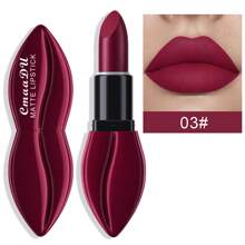 CmaaDu 1pcs Matte Lipstick, Lip Shape Design Lip Gloss, Long-Lasting, Easy To Apply, Waterproof, Sweat-Proof, Non-Stick, Suitable For Both Daily And Holiday Makeup, Perfect Gift