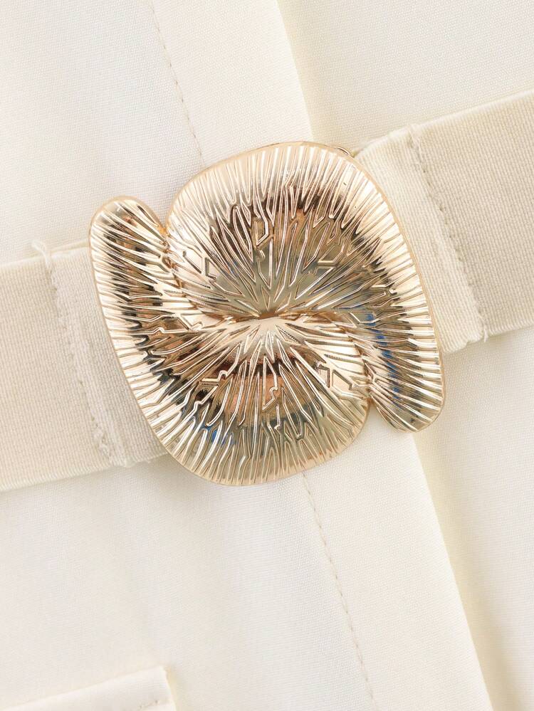 Đầm midi không tay cổ tròn màu be thanh lịch dành cho nữ SHIBASHAN kèm thắt lưng, kiểu dáng thường ngày, cài cúc đơn, thích hợp cho mùa hè. - Màu be - Xem 8