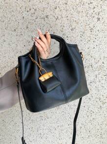 Bolso multifuncional de estilo retro minimalista con monedero, bolso de mano, correa de hombro desmontable como bolso bandolera para mujeres