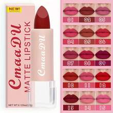 CmaaDU 1pcs Matte Lipstick Is Easy To Apply, Long-Lasting Lip Gloss Is Waterproof, Sweat-Proof, Does Not Stick To Glasses, And Does Not Fade. It Is The Best Choice For Lip Makeup And A Beautiful Gift - Multicolor - View 2