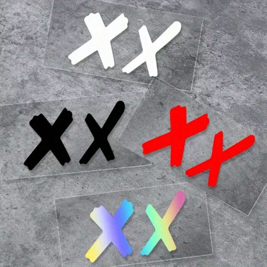 Personalized Creative Brand XX Reflective Car Sticker For Electric Motorcycle, Bicycle, Automobile Body, Window, Helmet, Storage Box, Waterproof, UV-Resistant, No Residual Glue, Durable, Multi-Color Available - Multicolor - View 1