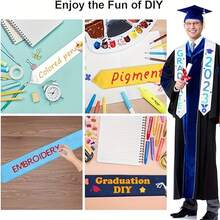 AFYPRTY 1pc Solid Color Graduation Sash, Gold Satin Tassel, Unisex, For Adult Graduation Ceremony, Graduation Photo Shoot, Graduation Celebration, 182cm/71.6in, Christmas Decor, Home Christmas Gift, Christmas Ornament - Multicolor - View 9