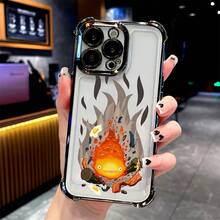 Funda de Teléfono Móvil Anime Cute Flame Nueva para iPhone 16 15 14 13 12 11 Pro Max X XR XSMAX 8 17 Plus, Cubierta Trasera Transparente Suave Antigolpes - Mezcla de colores - Ver 2